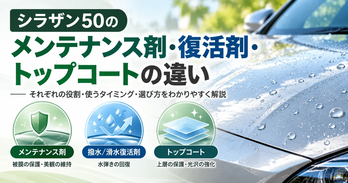 シラザン50のメンテナンス剤・復活剤・トップコートの違いと選び方